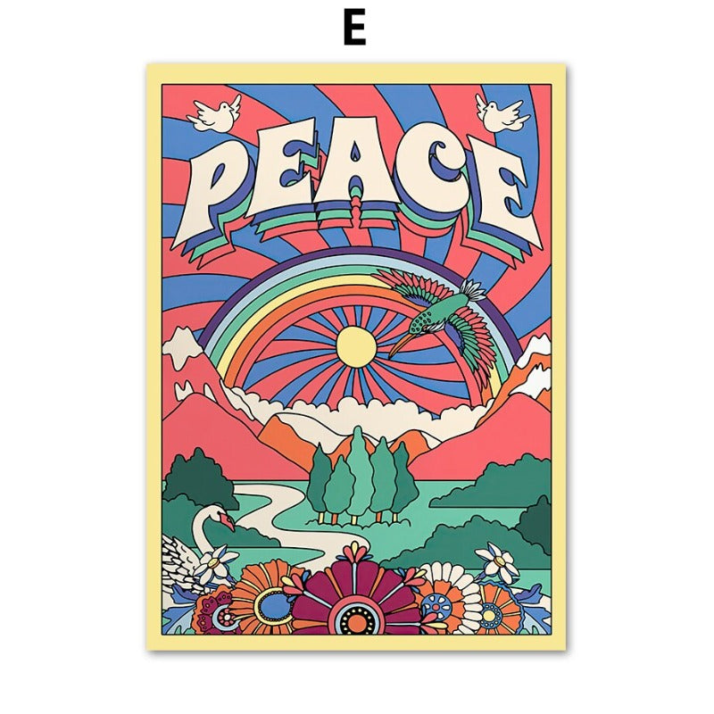 Affiche Hippies Années 70 – Édition Vintage Vibe.