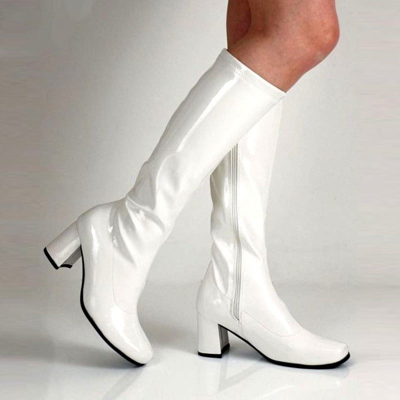 Bottes blanches style années 70, édition Golden Era, avec un design rétro et une finition brillante pour un look vintage chic.