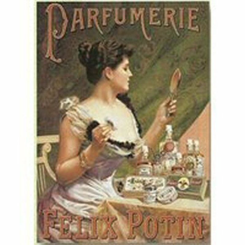 Affiche vintage des années 70 représentant une publicité de parfum, style rétro chic, aux couleurs vibrantes et typographie nostalgique.