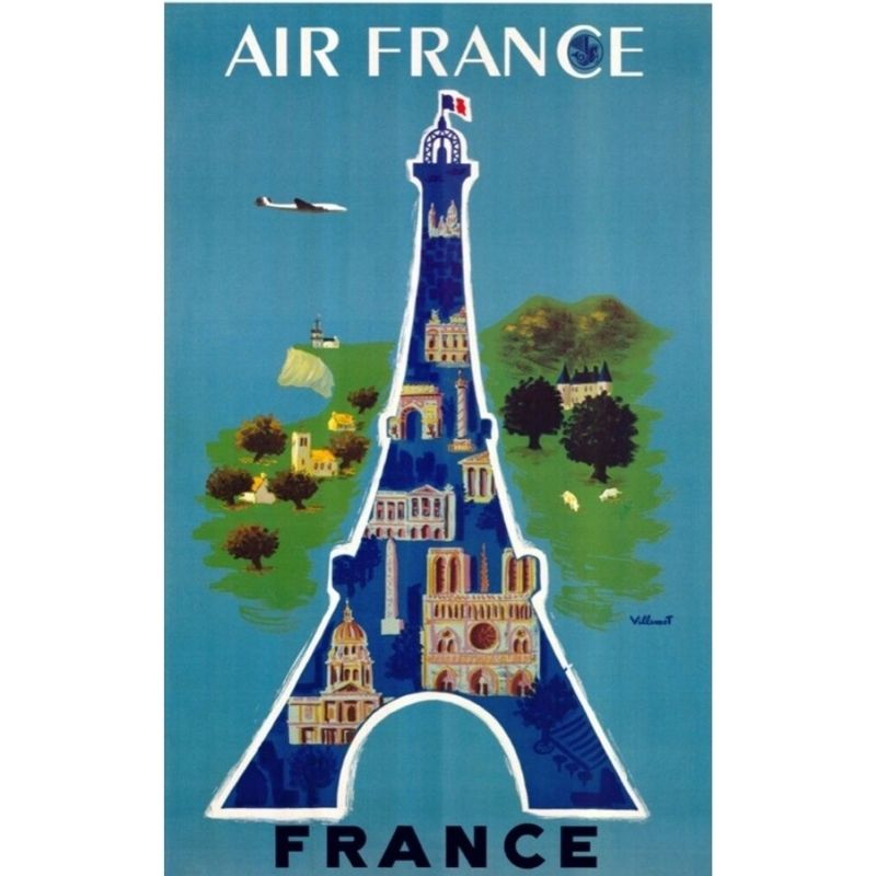 Affiche Années 70 Air France Vintage – Édition Retro Chic.