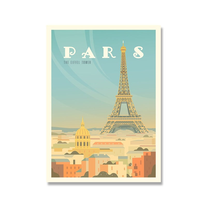 Affiche Années 70 Vintage Ville du Monde – Édition Retro Voyage.