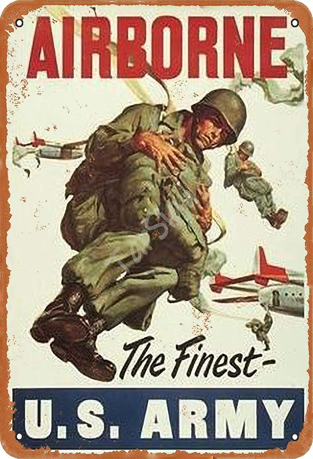 Poster vintage de l'armée des années 70, affichant des soldats emblématiques et un design rétro, parfait pour les collectionneurs.