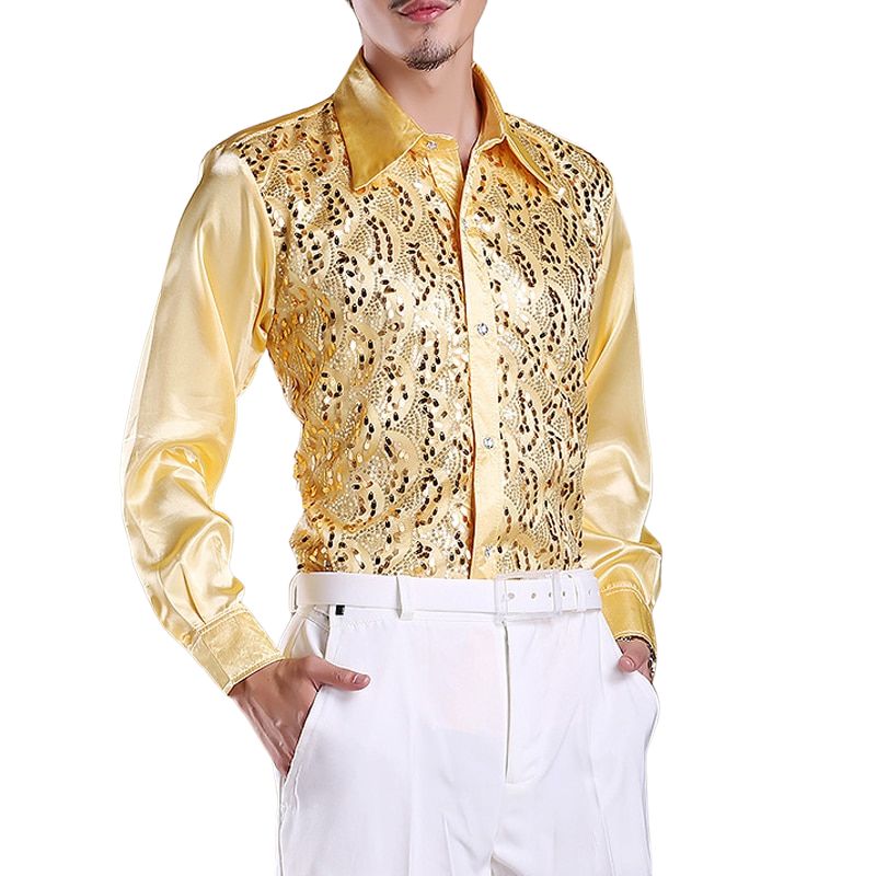 Chemise disco pour homme inspirée des années 70, motif rétro coloré, parfaite pour les soirées festives et les événements à thème.