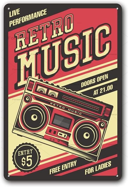 Affiche musique rétro années 80 – Édition Vintage Sound.