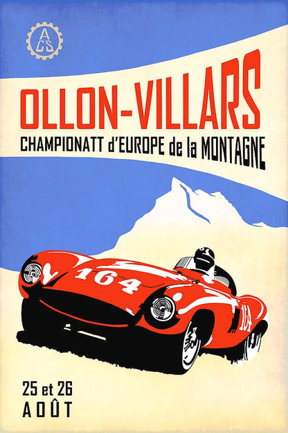 Affiche Course Automobile années 50 – Édition Vintage Racer.