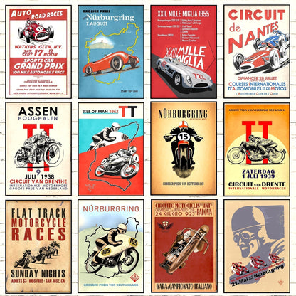 Affiche Course Automobile années 50 – Édition Vintage Racer.