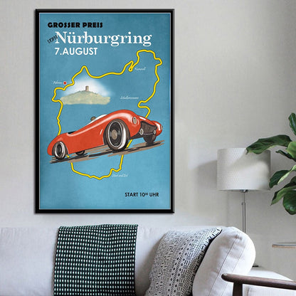 Affiche Course Automobile années 50 – Édition Vintage Racer.