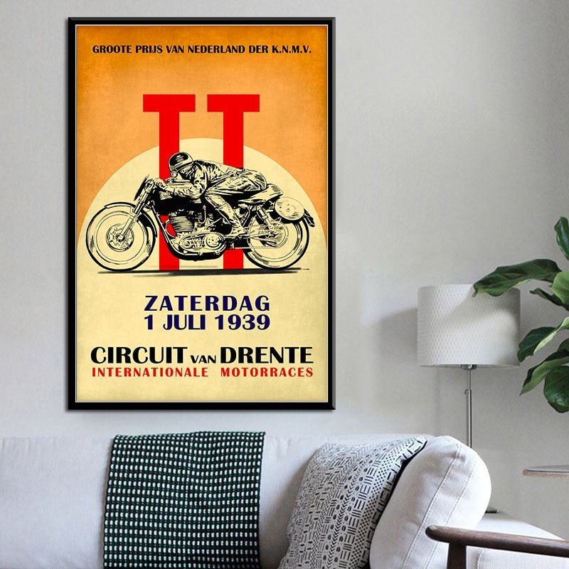 Affiche Course Automobile années 50 – Édition Vintage Racer.