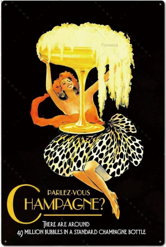 Affiche Femme Années 20 Champagne – Édition Glamour Vintage.