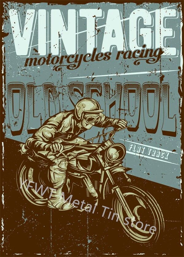 Affiche de motard années 70 – Édition Vintage Ride.