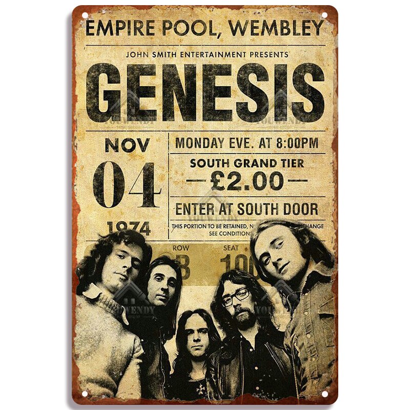 Affiche vintage des années 70 intitulée Genesis, édition Golden Era, représentant un design coloré et artistique emblématique.