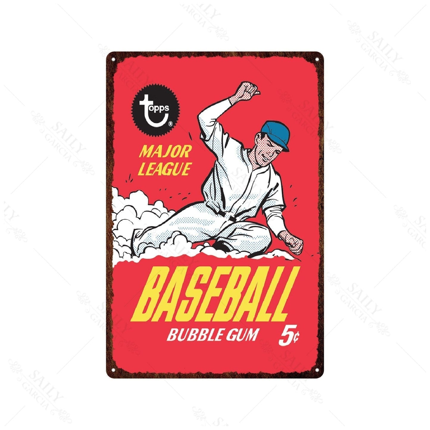 Affiche Topps Baseball années 50 – Édition Vintage Legend.