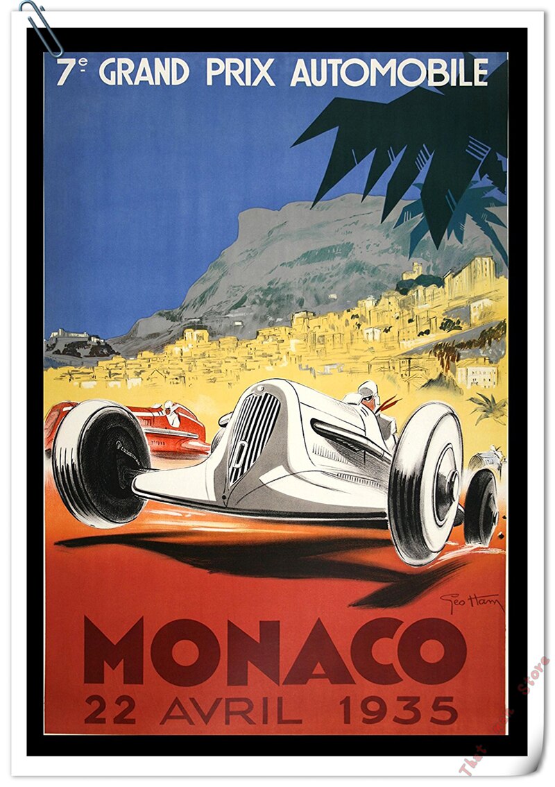 Affiche Années 70 Monaco – Édition Golden Era.