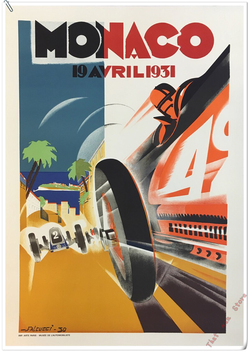 Affiche Années 70 Monaco – Édition Golden Era.