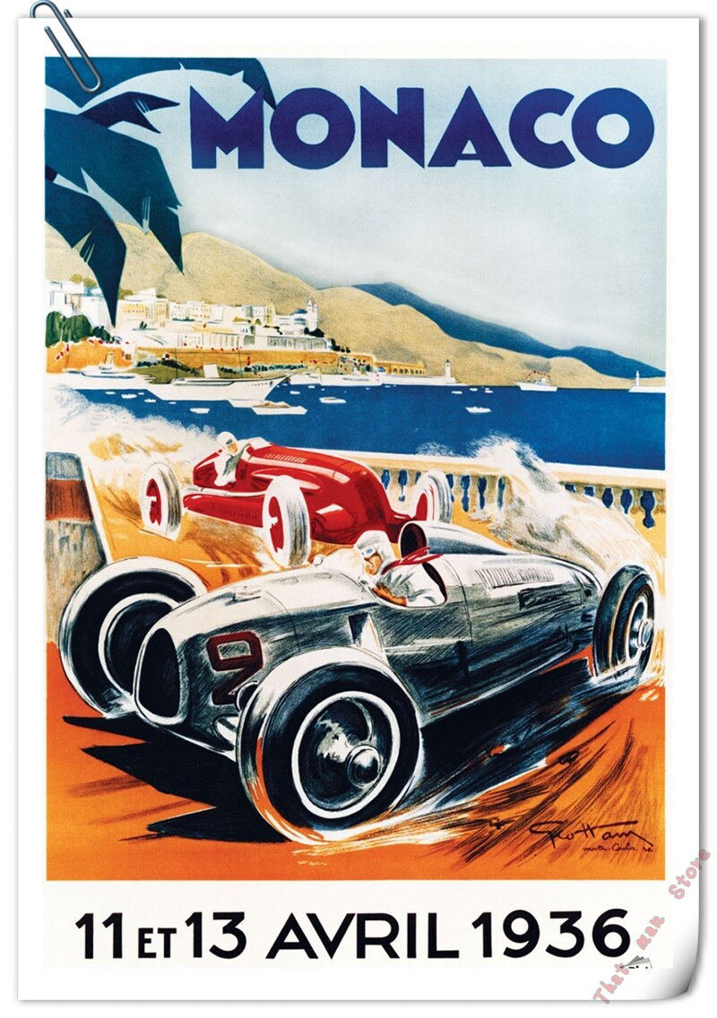 Affiche Années 70 Monaco – Édition Golden Era.